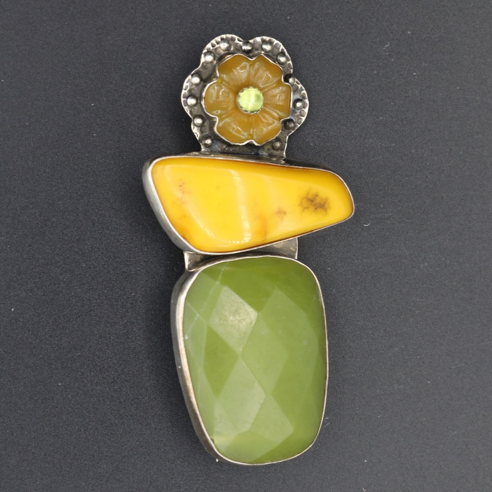 Vintage Amy Kahn Russell Pin/Pendant AKR silver
